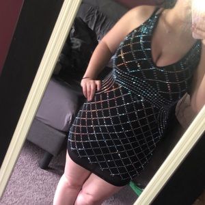 Black rhinestone dress